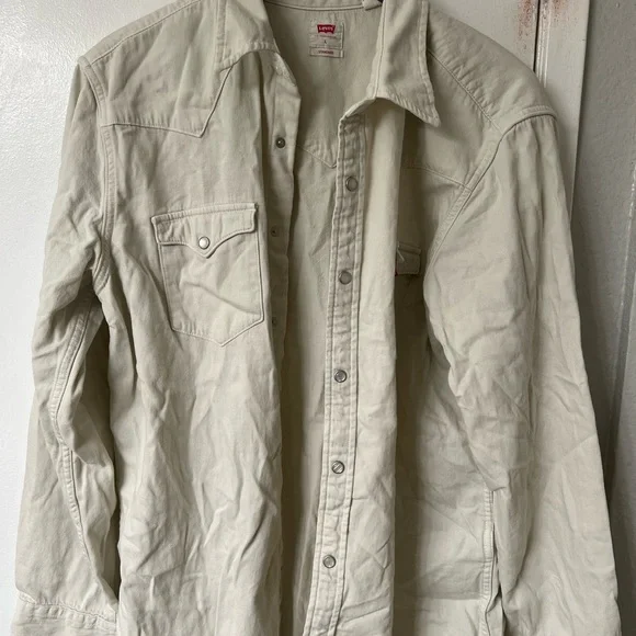 Levi's Men's off white Western pearl snap shirt - Picture 1 of 2